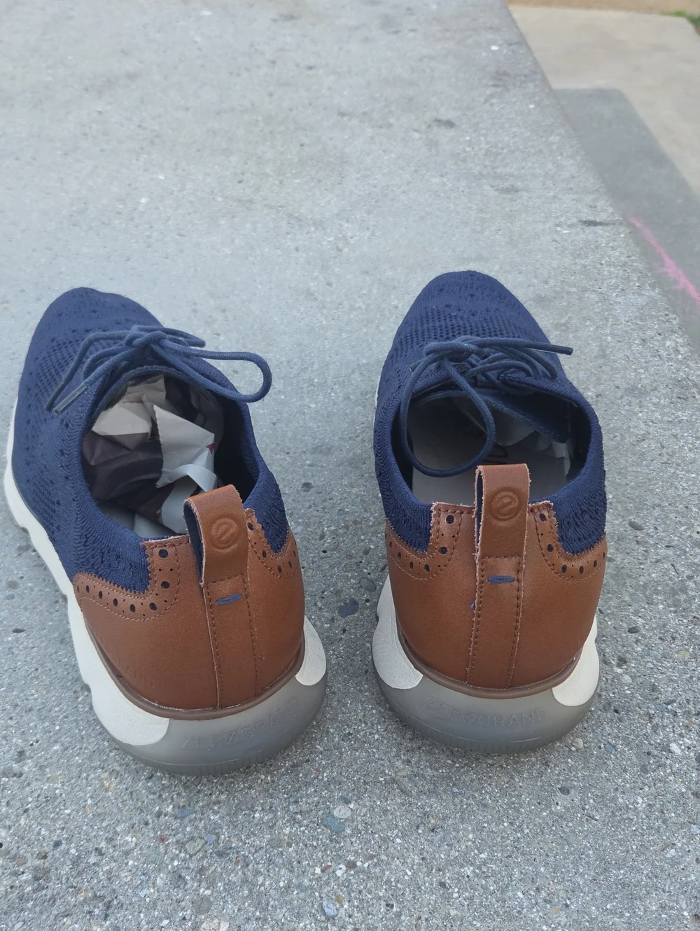 Cole Haan ZeroGrand Navy Blue Oxfords - Men 13 Sneakers